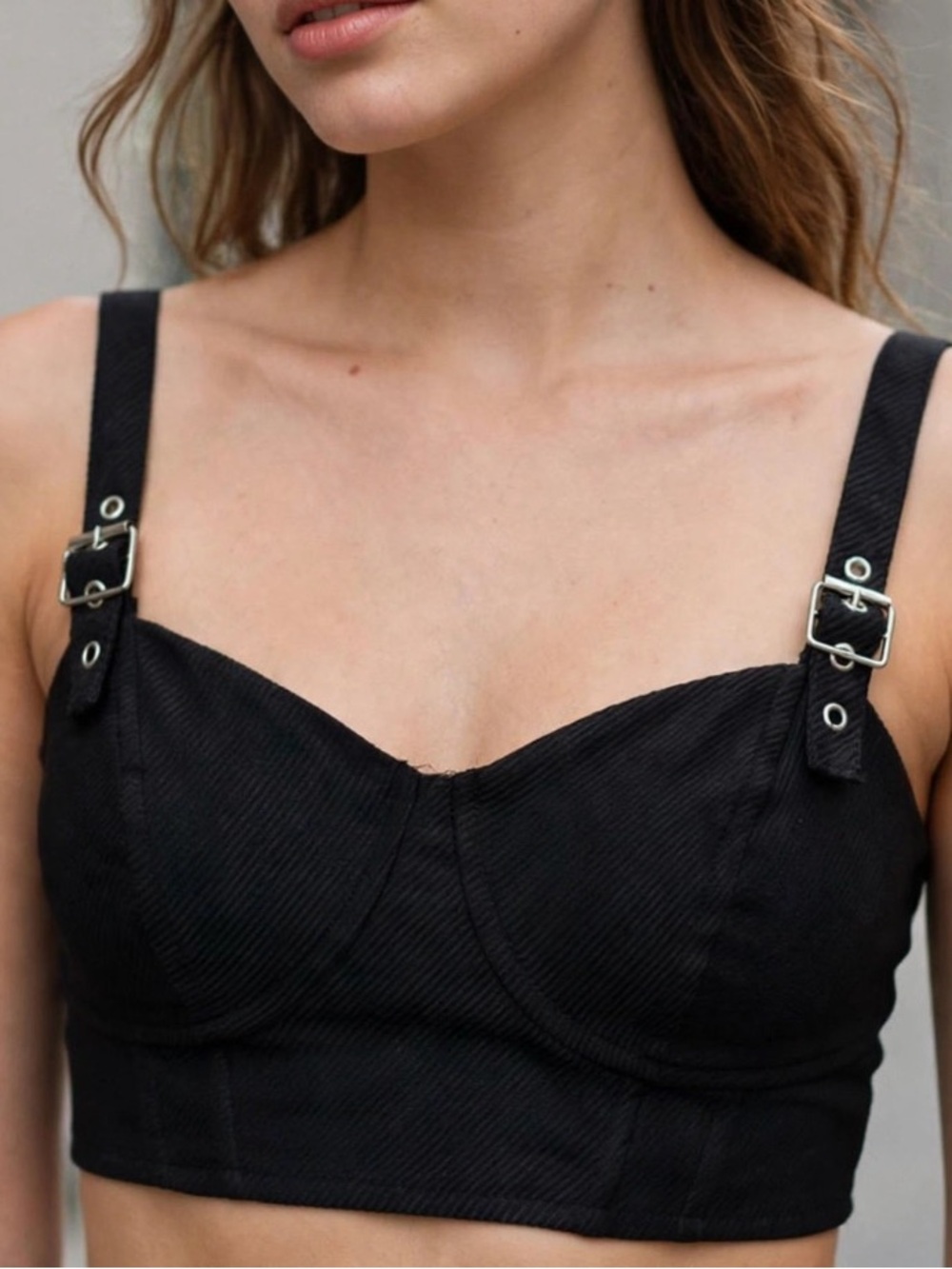 Black Cropped Corset Top
